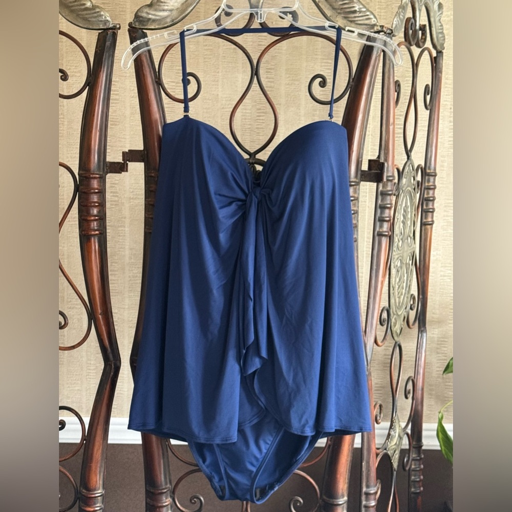 Lauren Ralph Lauren one-piece swimsuit in a rich navy blue